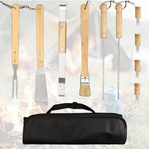 Set de 10 Herramientas para asado BBQ